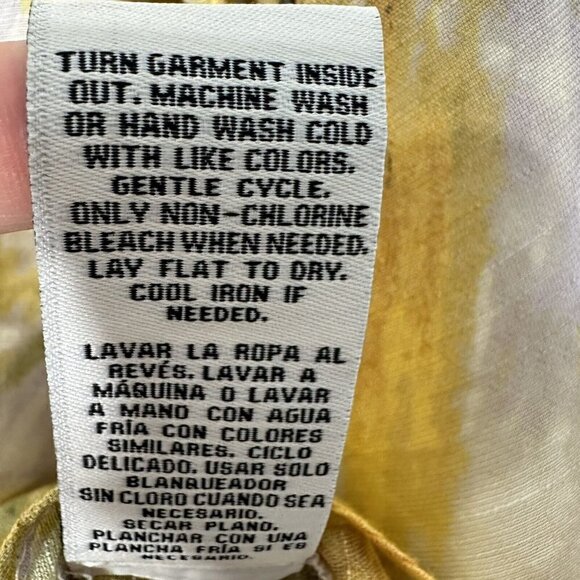 Zac & Rachel Blouse Long Sleeve Yellow Tie Dye Sz 1X - Picture 10 of 12